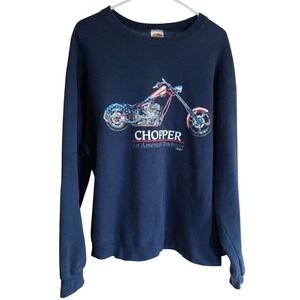 Vintage Motorcycle Choppers Crew Neck Sweatshirt An American Tradition Large SEE